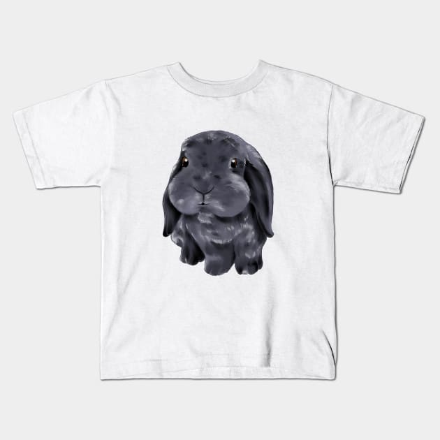 Blue Holland Lop Rabbit | Bunniesmee Kids T-Shirt by GambarGrace